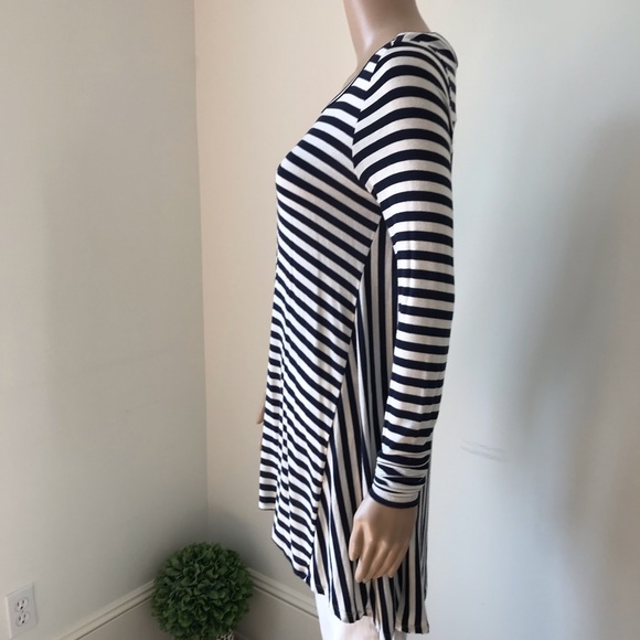 Zara Blue and White Striped Tunic - Picture 6 of 8